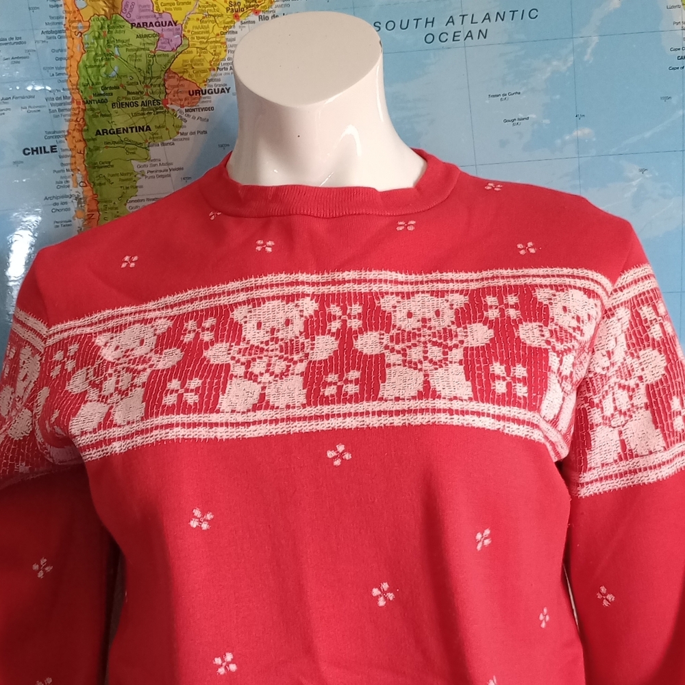 Vintage Xmas Teddy Bear Sweater
